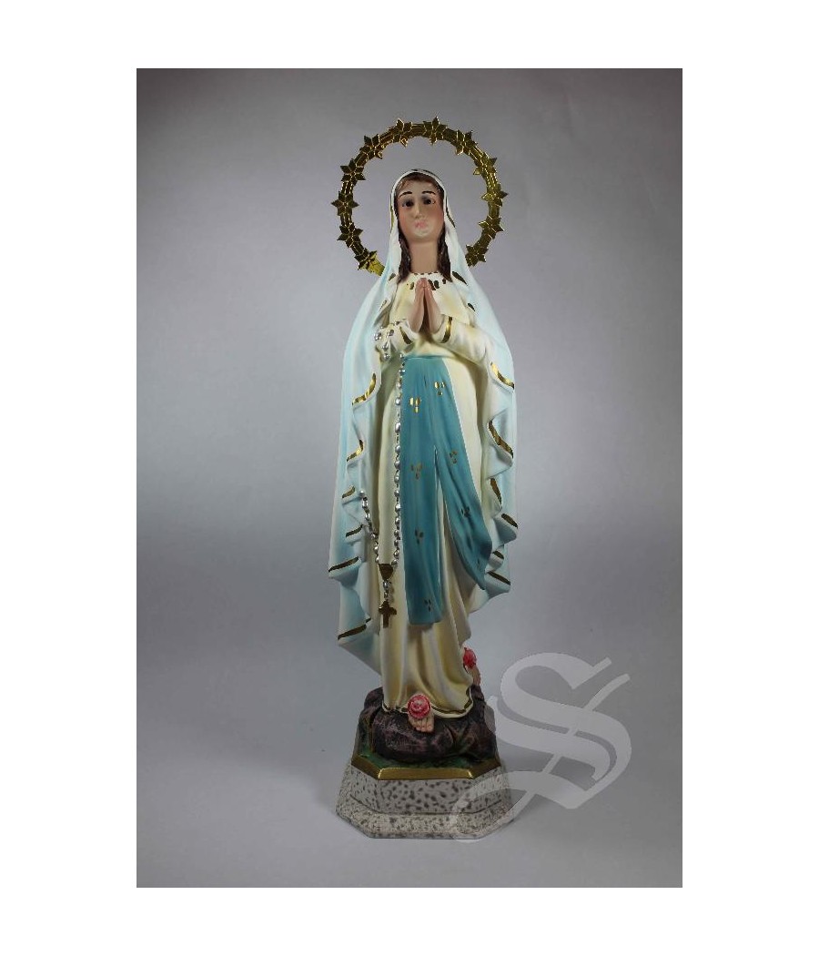 VIRGEN DE LOURDES 30 CM. PASTA DE MADERA