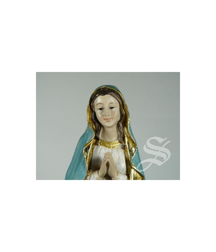 VIRGEN DE LOURDES MADERA VIEJA 20 CM.