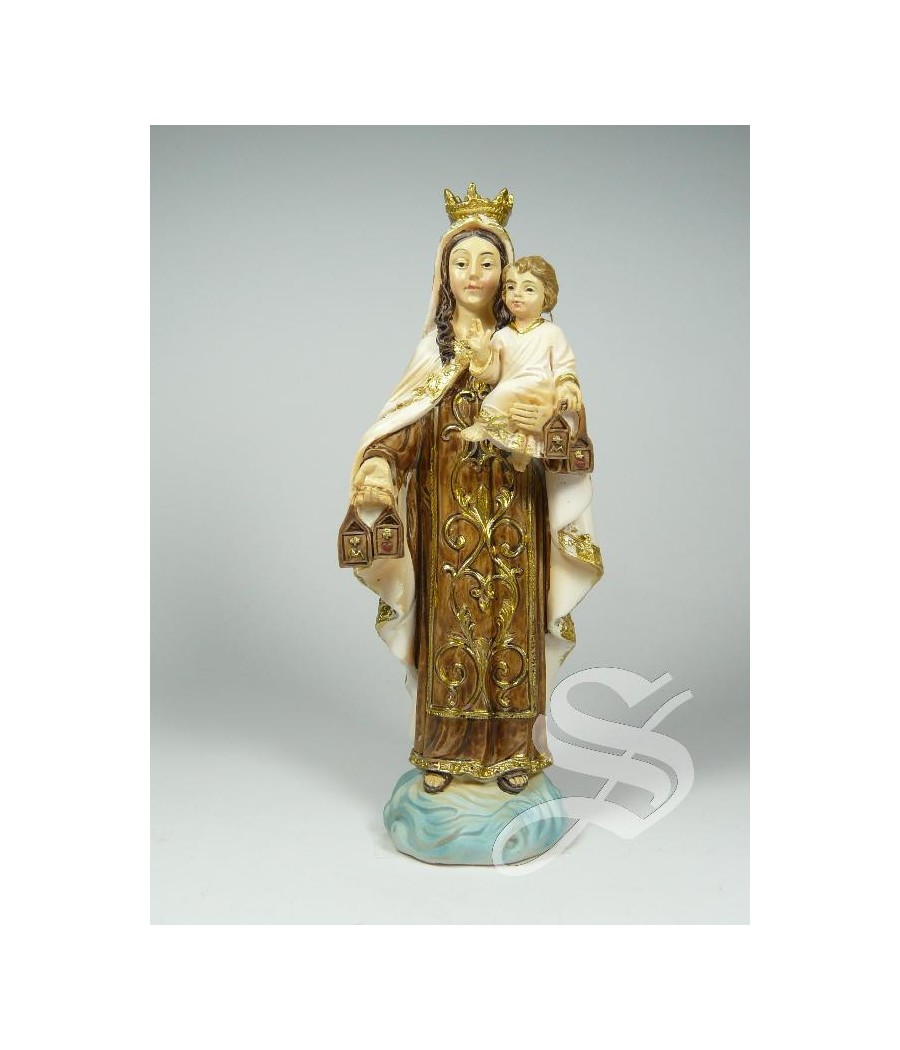 VIRGEN DEL CARMEN MADERA VIEJA 13 CM.