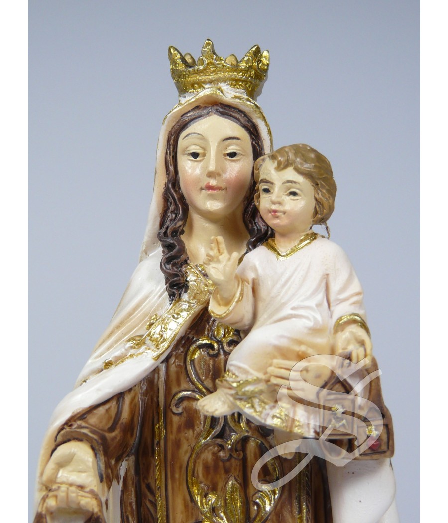 VIRGEN DEL CARMEN MADERA VIEJA 13 CM.