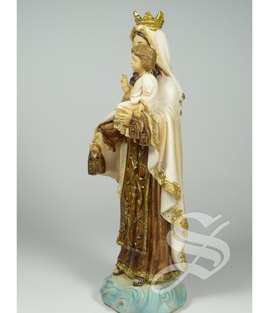 VIRGEN DEL CARMEN MADERA VIEJA 13 CM.