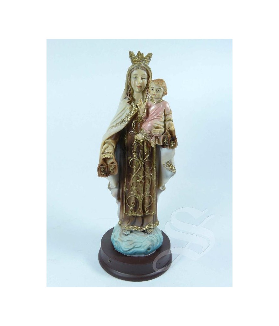 VIRGEN DEL CARMEN 15 CM. DETALLES DORADOS