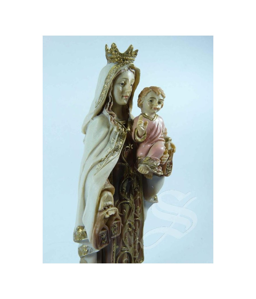 VIRGEN DEL CARMEN 15 CM. DETALLES DORADOS