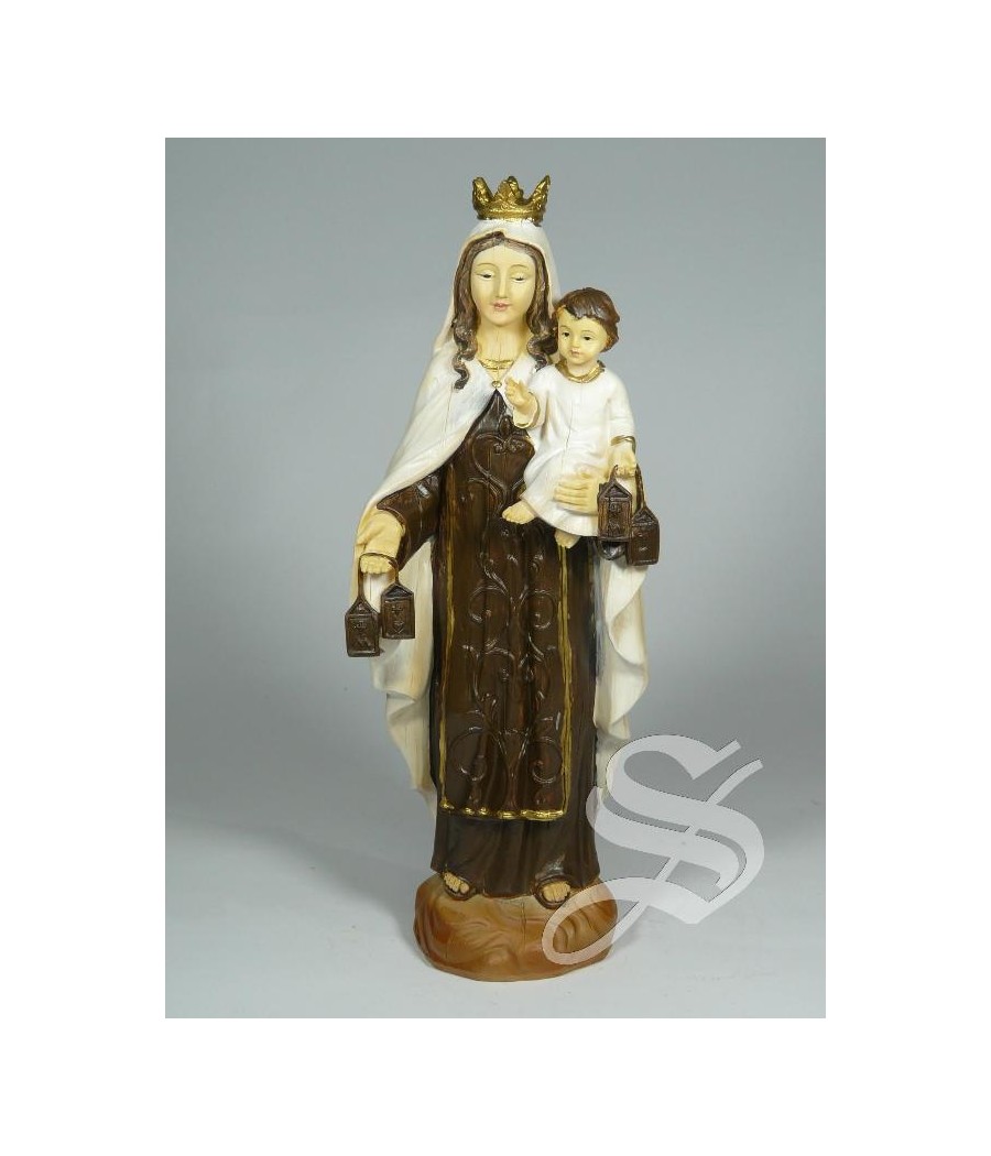 VIRGEN DEL CARMEN MADERA VIEJA 20 CM.