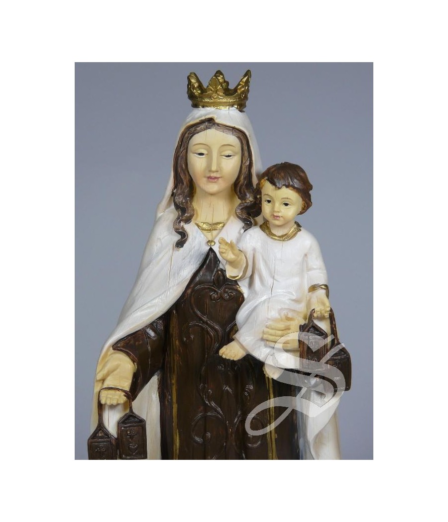 VIRGEN DEL CARMEN MADERA VIEJA 20 CM.