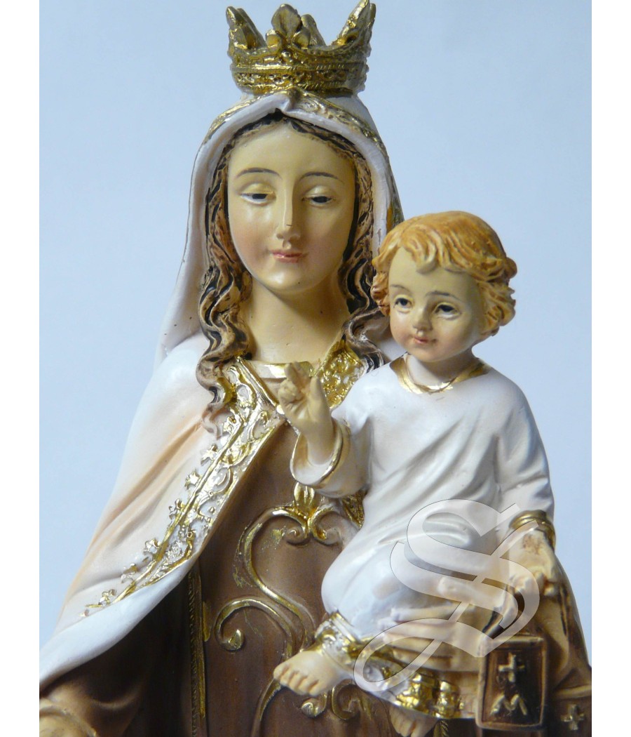 VIRGEN DEL CARMEN MADERA VIEJA 21 CM.