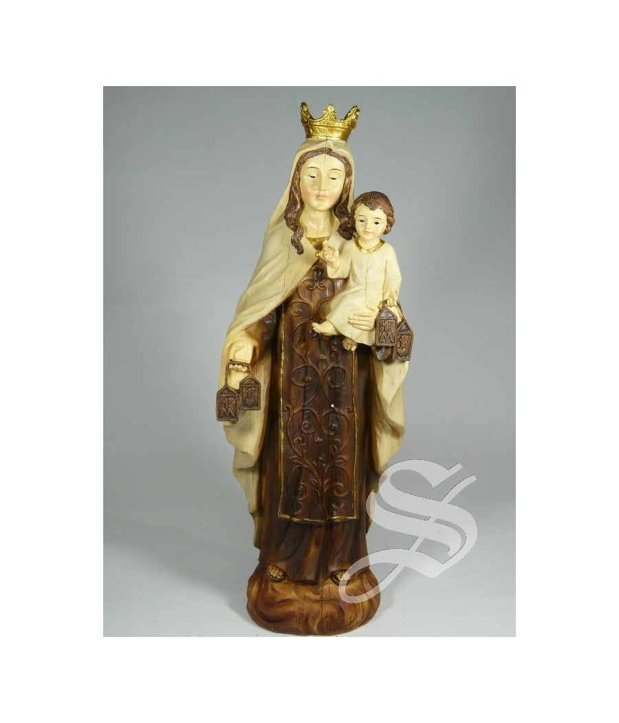 VIRGEN DEL CARMEN MADERA VIEJA 30 CM.