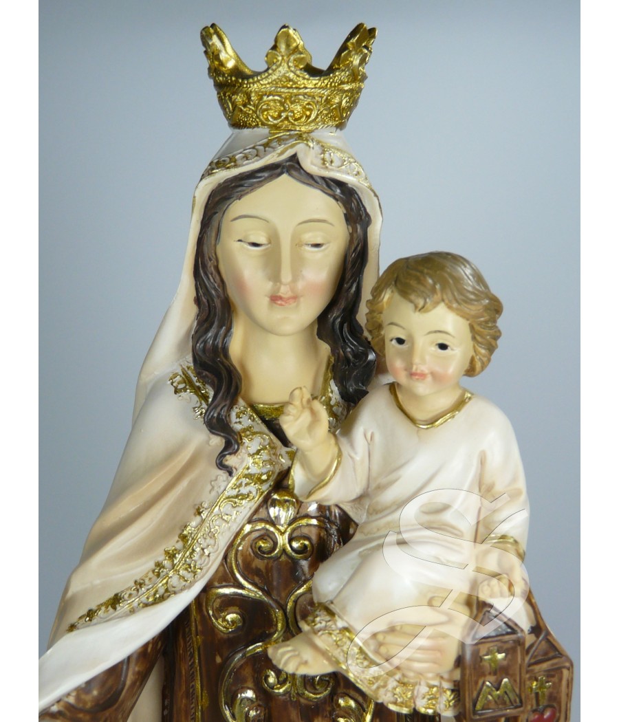 VIRGEN DEL CARMEN MADERA VIEJA 31 CM.