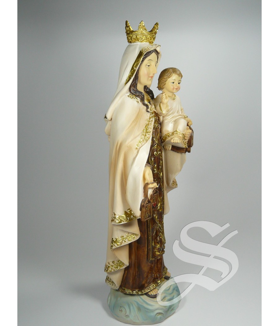 VIRGEN DEL CARMEN MADERA VIEJA 31 CM.