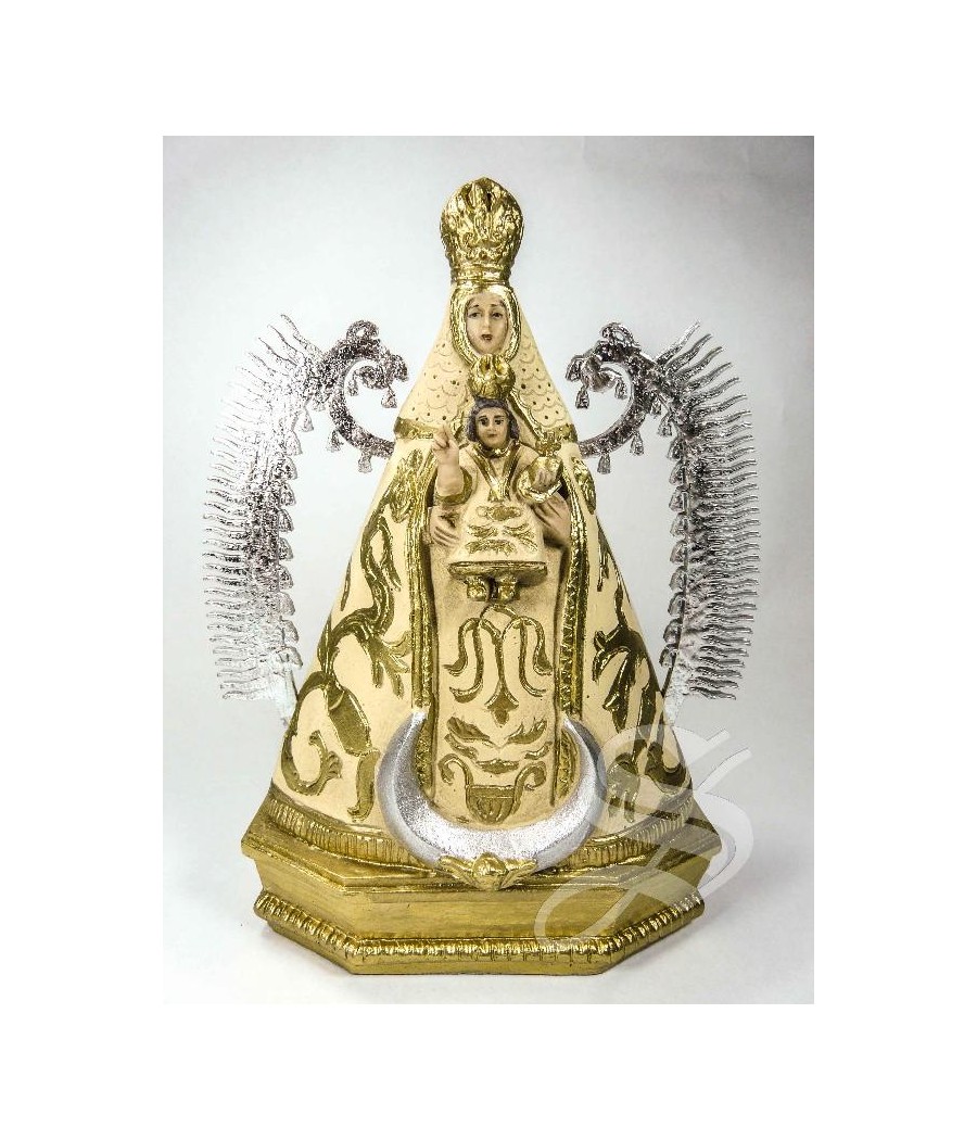 VIRGEN DEL PRADO 15 CM. MANTO COLOR MARFIL MARMOLINA