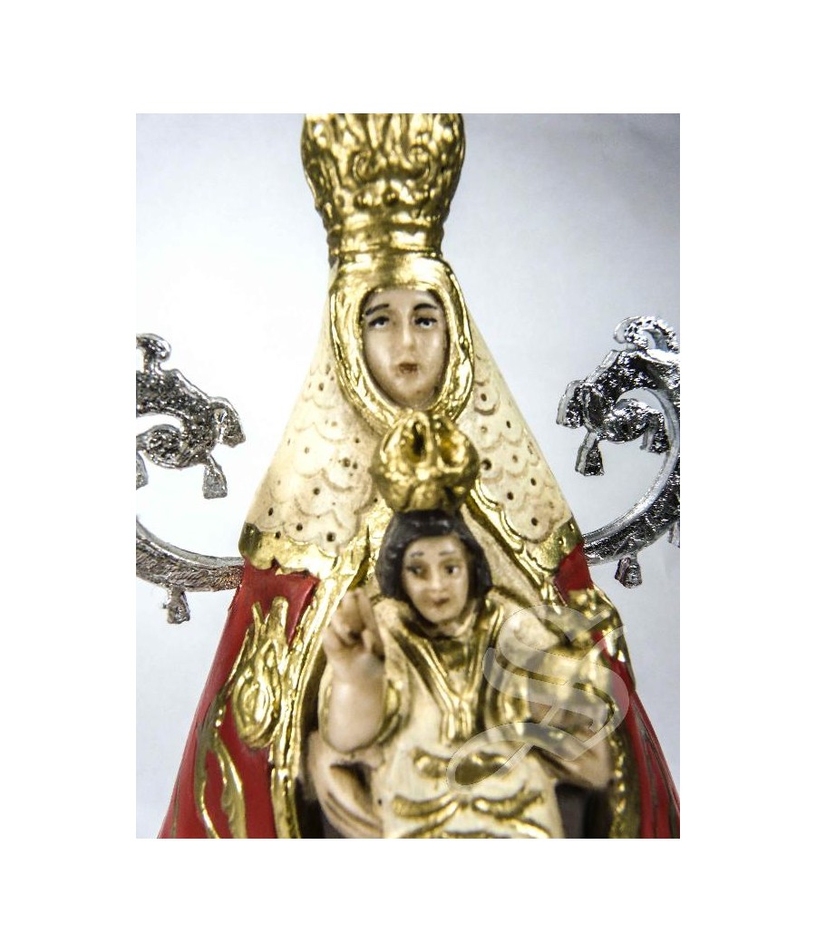 VIRGEN DEL PRADO 15 CM. MANTO COLOR ROJO MARMOLINA