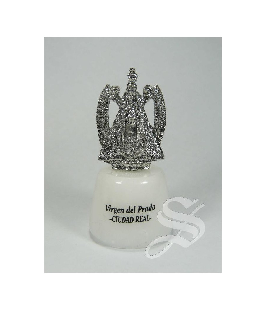 VIRGEN DEL PRADO METAL CON PIE DE MARMOL 7 CM