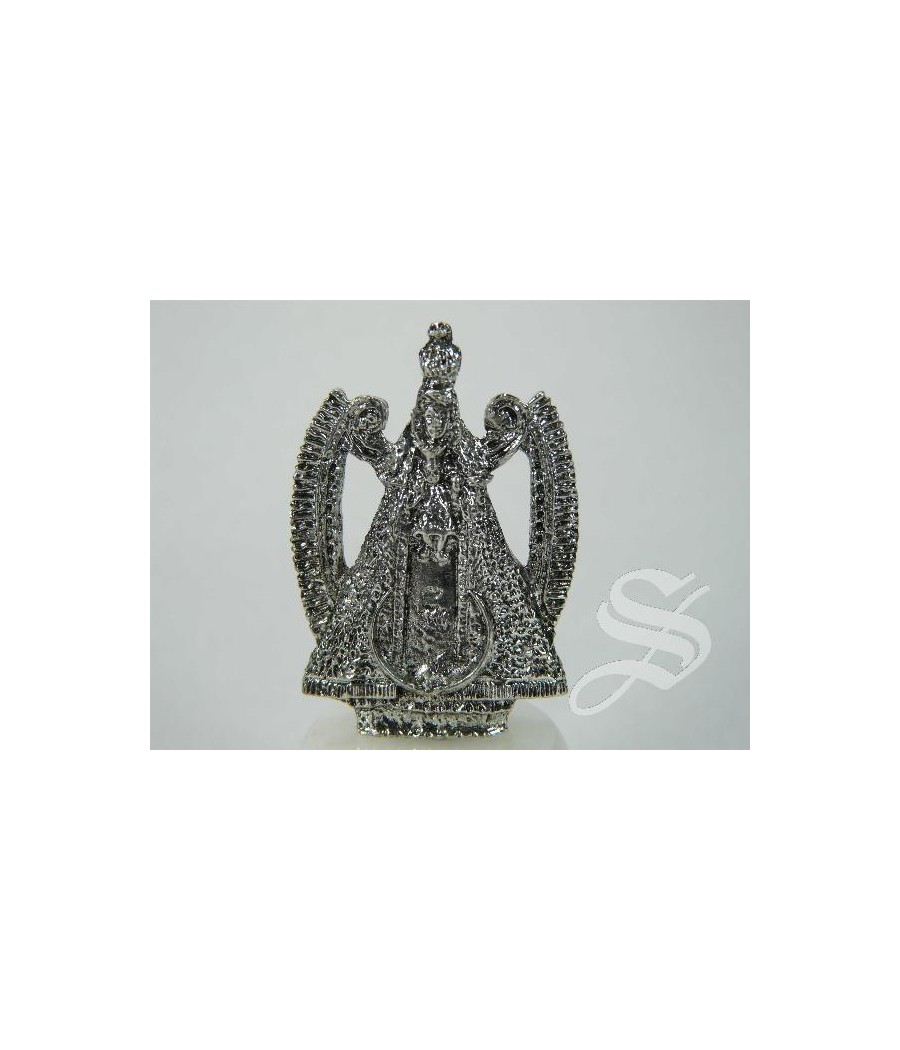 VIRGEN DEL PRADO METAL CON PIE DE MARMOL 7 CM