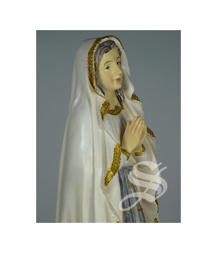 VIRGEN LOURDES BASE MARRON 20 CM.