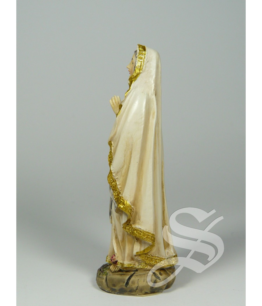 VIRGEN LOURDES BASE MARRON 8 CM.