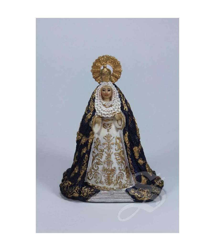 VIRGEN MANTO AZUL OSCURO 10 CM.