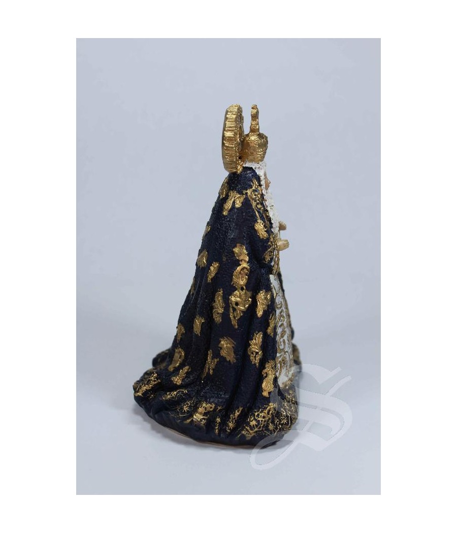 VIRGEN MANTO AZUL OSCURO 10 CM.