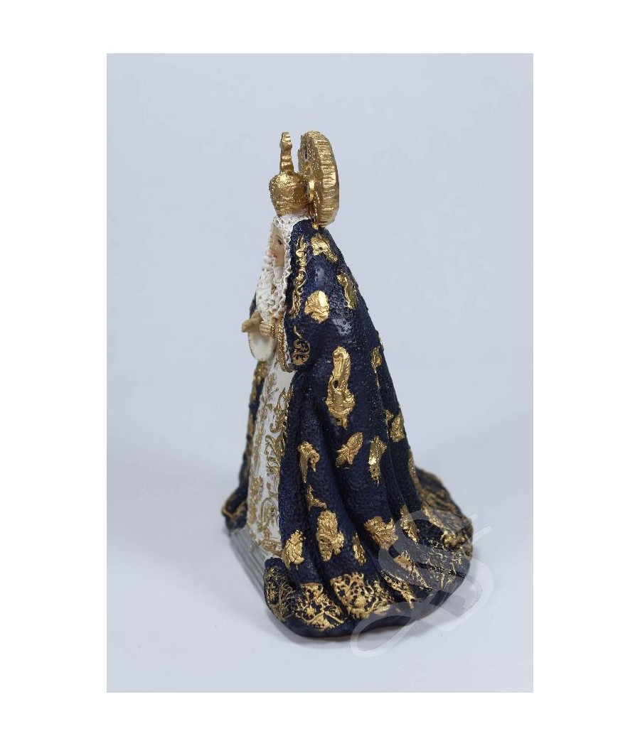 VIRGEN MANTO AZUL OSCURO 10 CM.