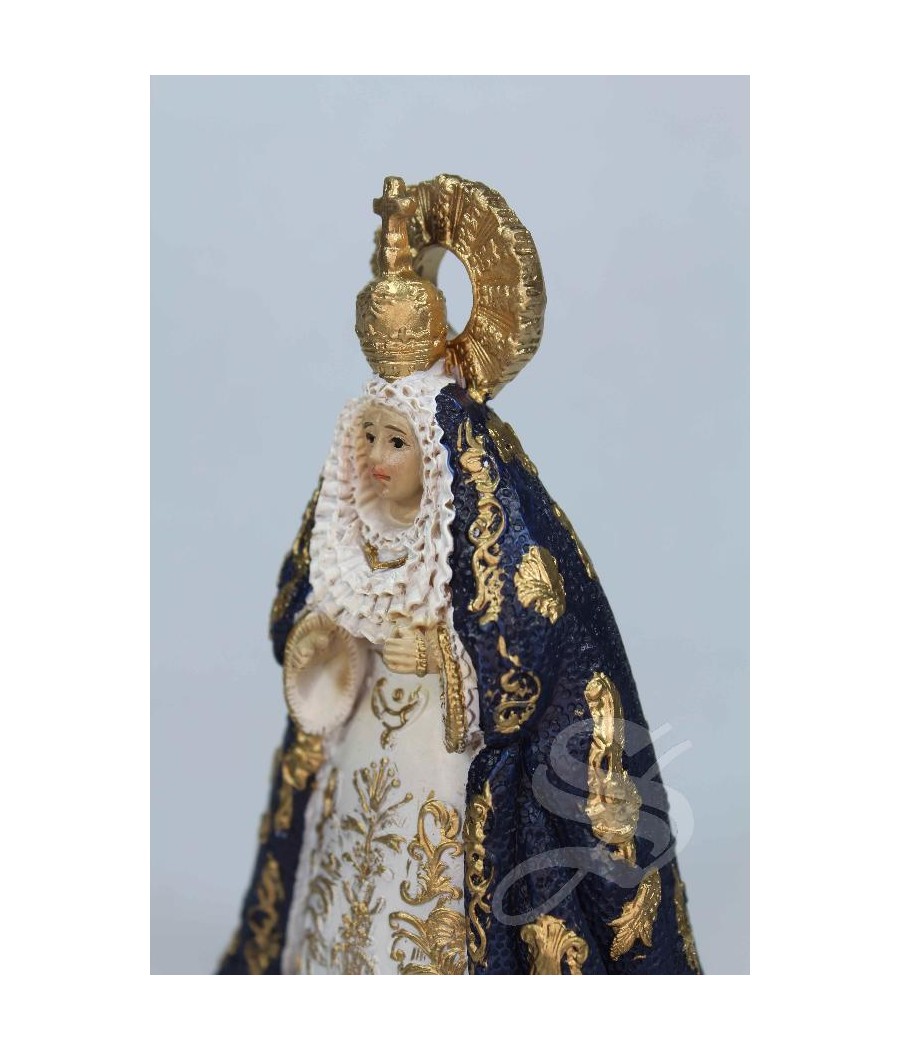 VIRGEN MANTO AZUL OSCURO 10 CM.