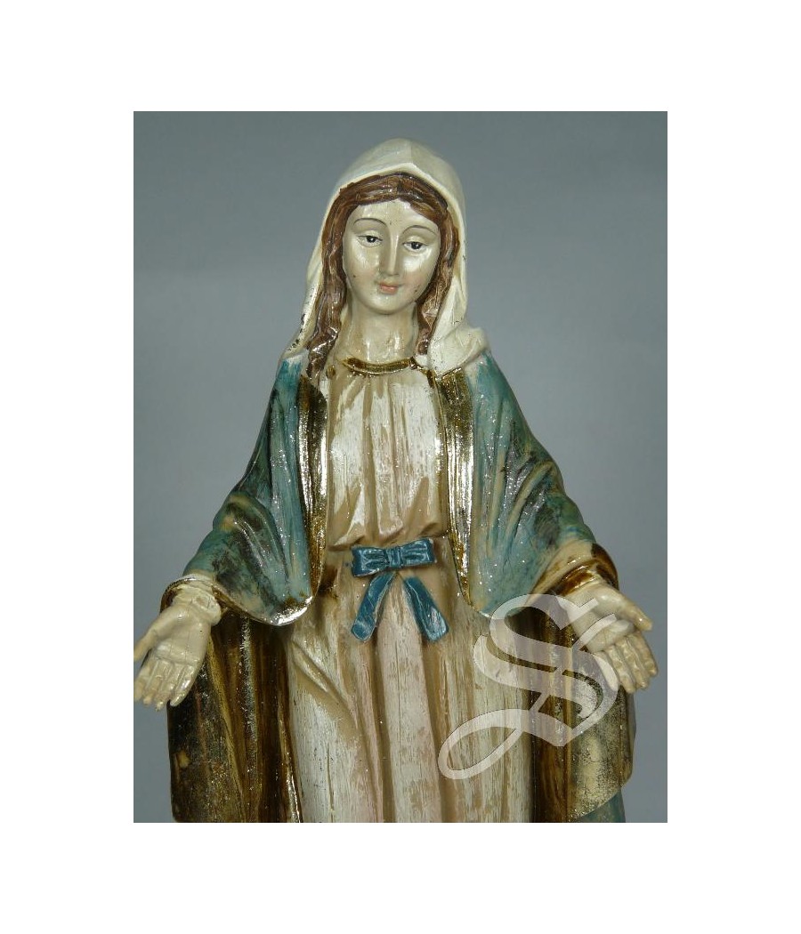 VIRGEN MILAGROSA MADERA VIEJA 21 CM