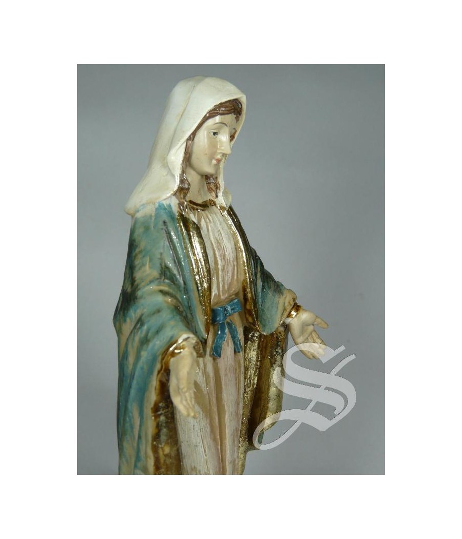 VIRGEN MILAGROSA MADERA VIEJA 21 CM