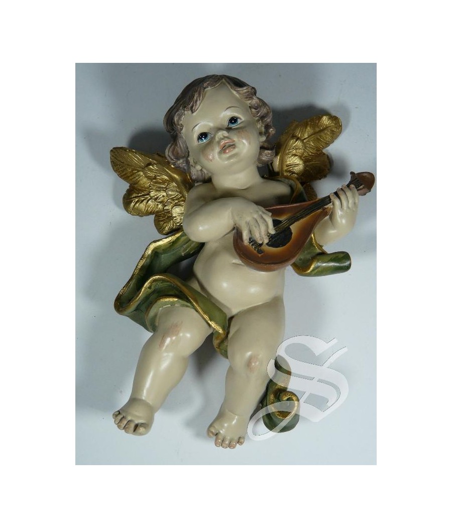 ANGEL COLGAR CON INSTRUMENTOS 17 CM. RESINA