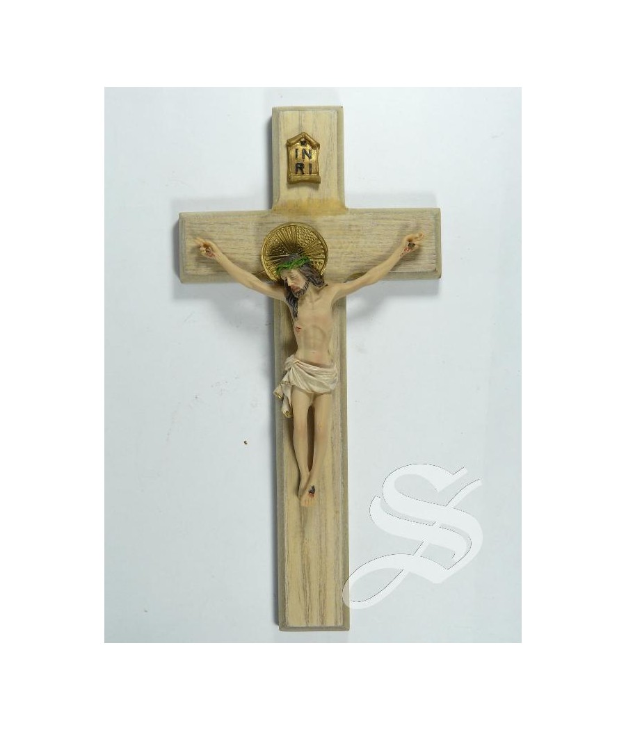 CRUCIFIJO 20 CM. RESINA, CRUZ MADERA