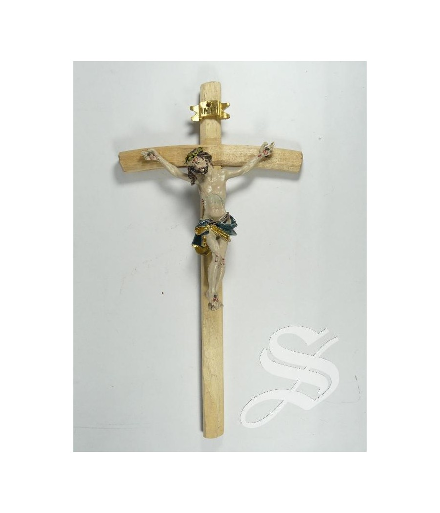 CRUCIFIJO 25 CM. RESINA CRUZ DE MADERA