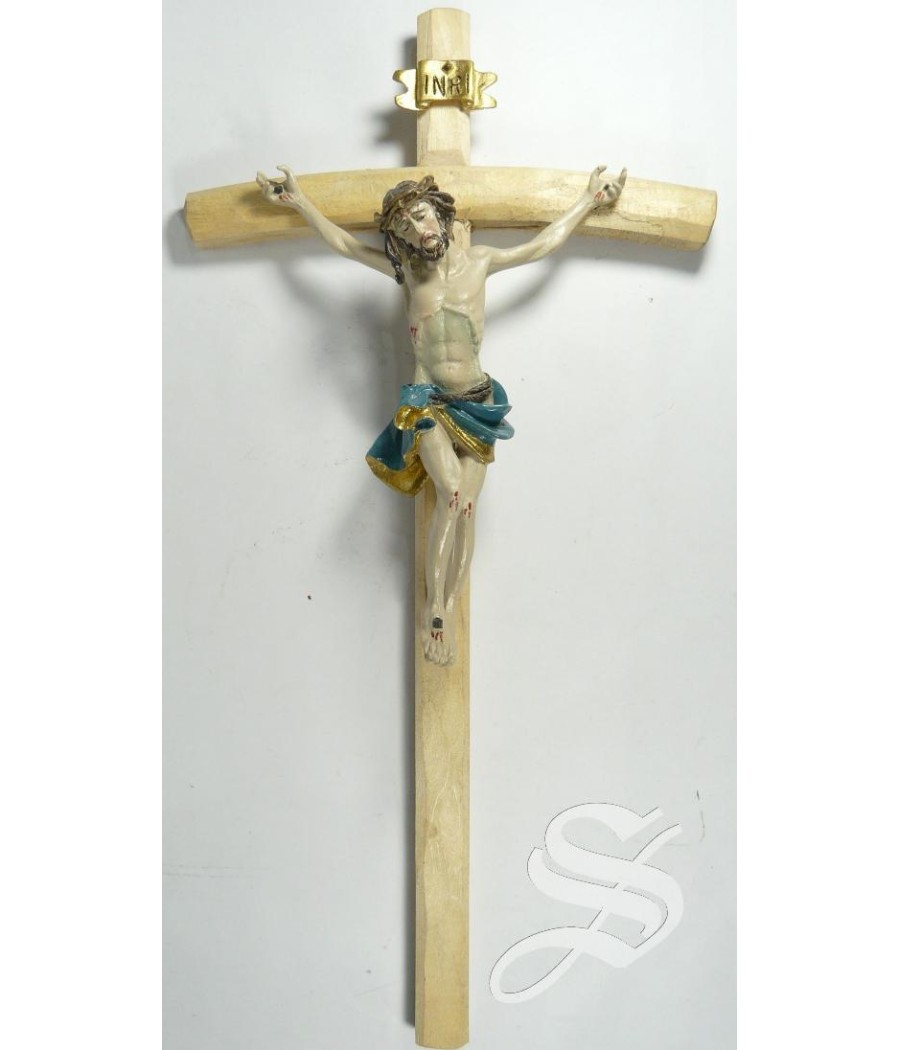 CRUCIFIJO 35 CM. RESINA CRUZ MADERA