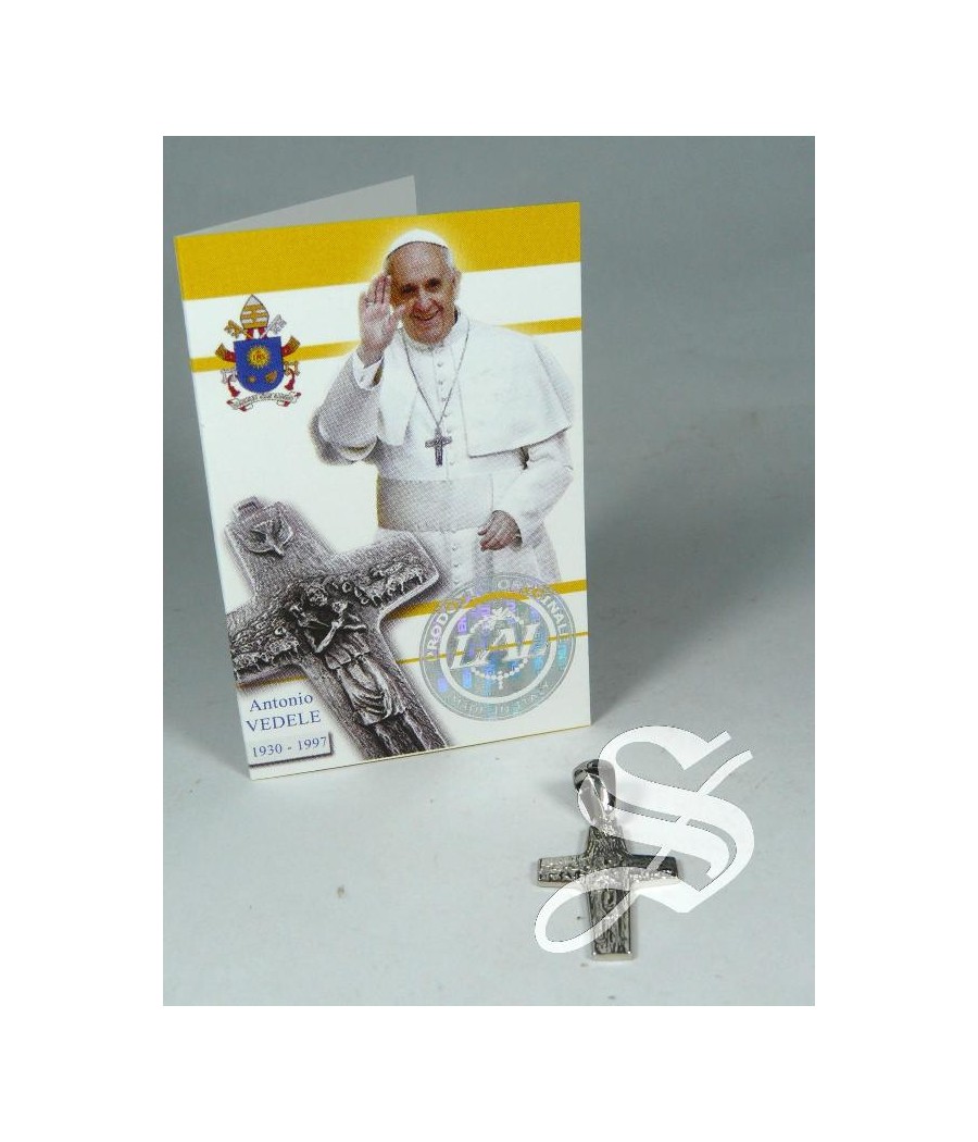 CRUZ BUEN PASTOR PLATA PAPA FRANCISCO 2,2 CM.