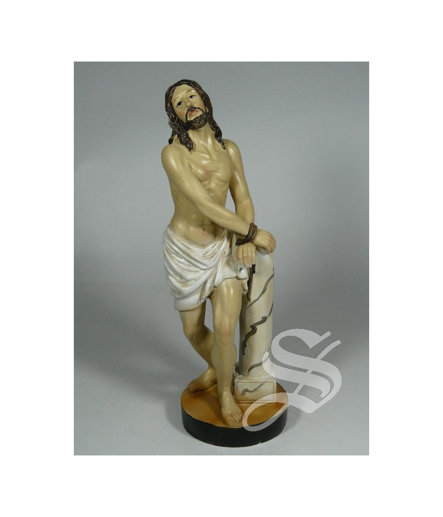 JESUS ATADO A LA COLUMNA 19,5 CM. X Ø 6,5 CM. RESINA