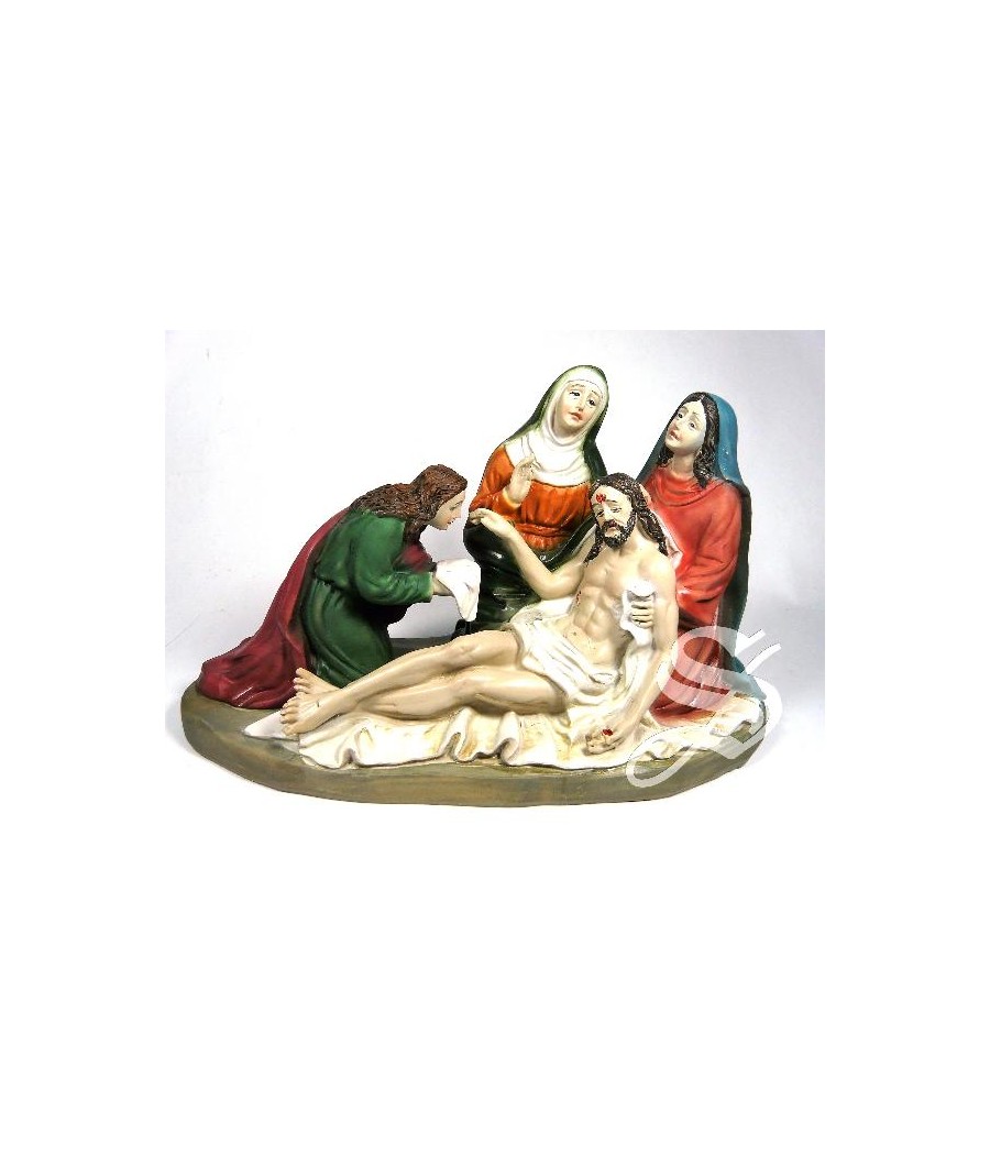 JESUS MUERTO CON LAS MUJERES 11,3 CM. 4 FIGURAS  RESINA