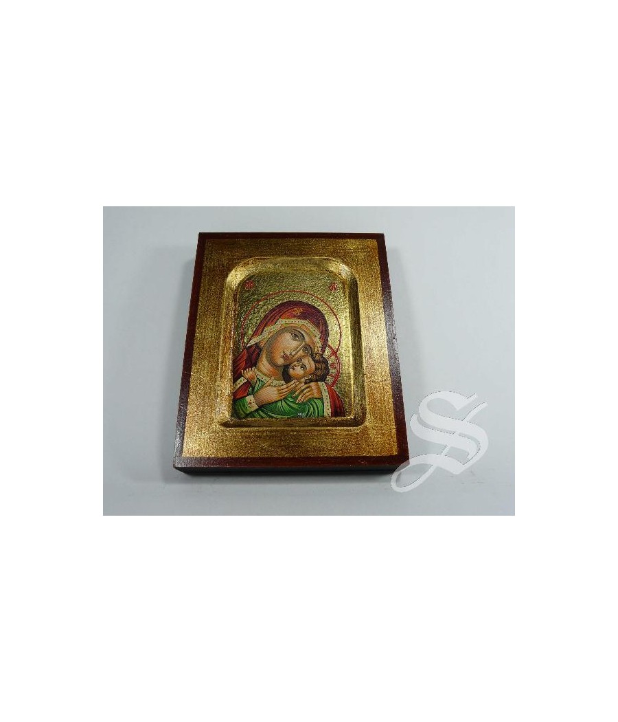 CUADRO ICONO VIRGEN CON NIÑO 10 X 13