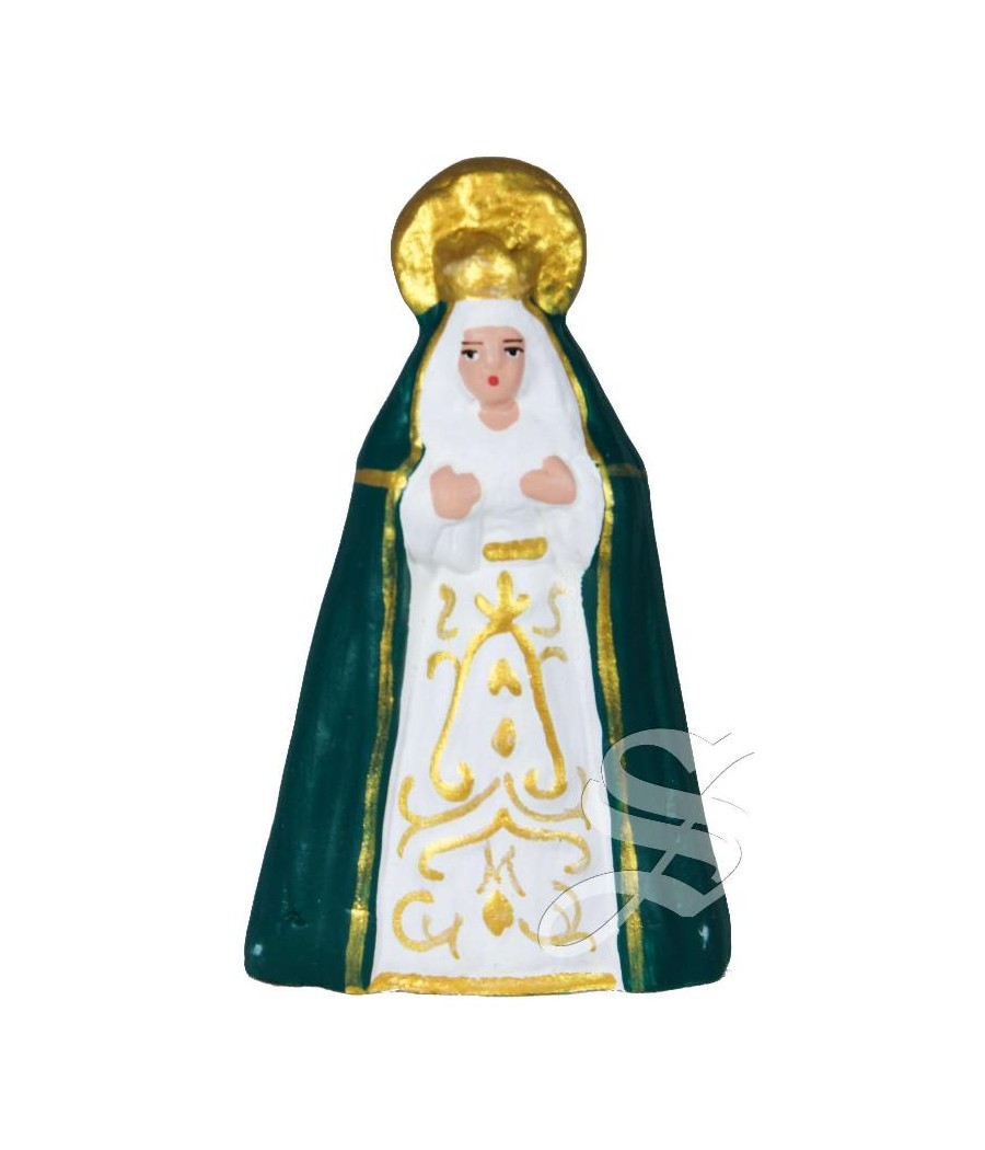 VIRGEN CANDELERO MANTO VERDE ARTESANIA ALBOROX