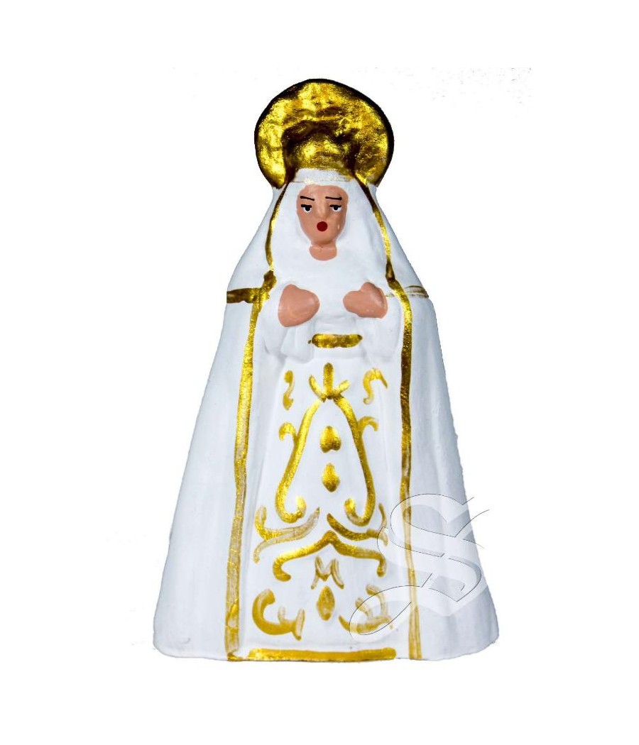 VIRGEN CANDELERO MANTO BLANCO ARTESANIA ALBOROX