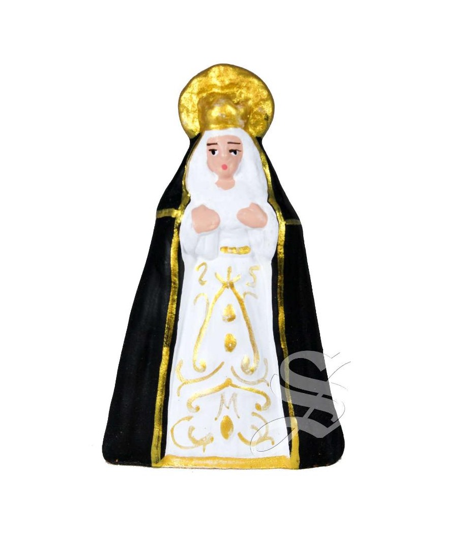 VIRGEN CANDELERO MANTO NEGRO ARTESANIA ALBOROX