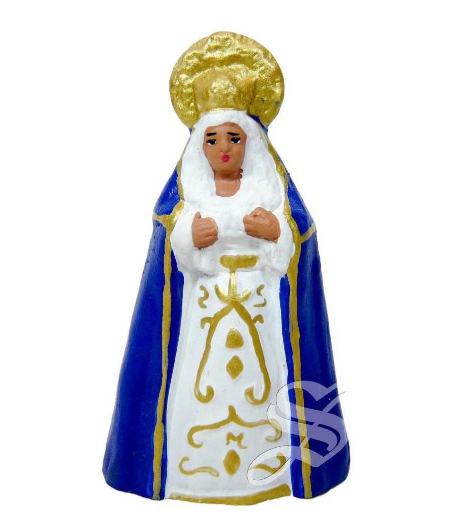 VIRGEN CANDELERO MANTO AZUL ARTESANIA ALBOROX