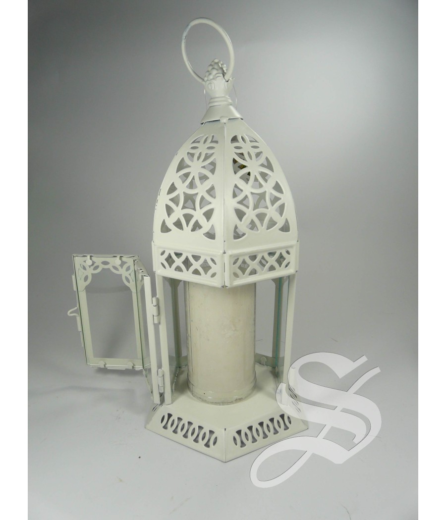 CANDIL ARABE BLANCO 25 X 14 CM FAROL