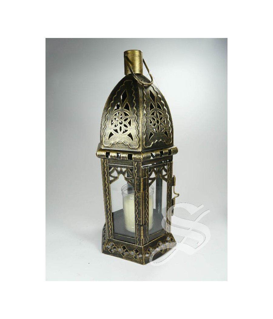 CANDIL ARABE DORADO 30 X 14 CM FAROL