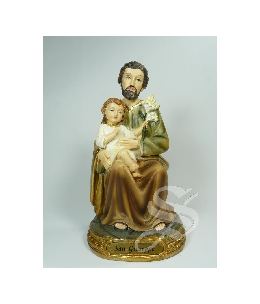 SAN JOSE SENDADO CON NIÑO 14,7 CM.RESINA