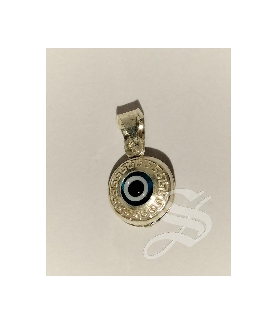 OJO TURCO PLATA CON ESMALTE AZUL 0,8 MM. OJO TURCO PLATA CON ESMALTE AZUL 0,8 MM.