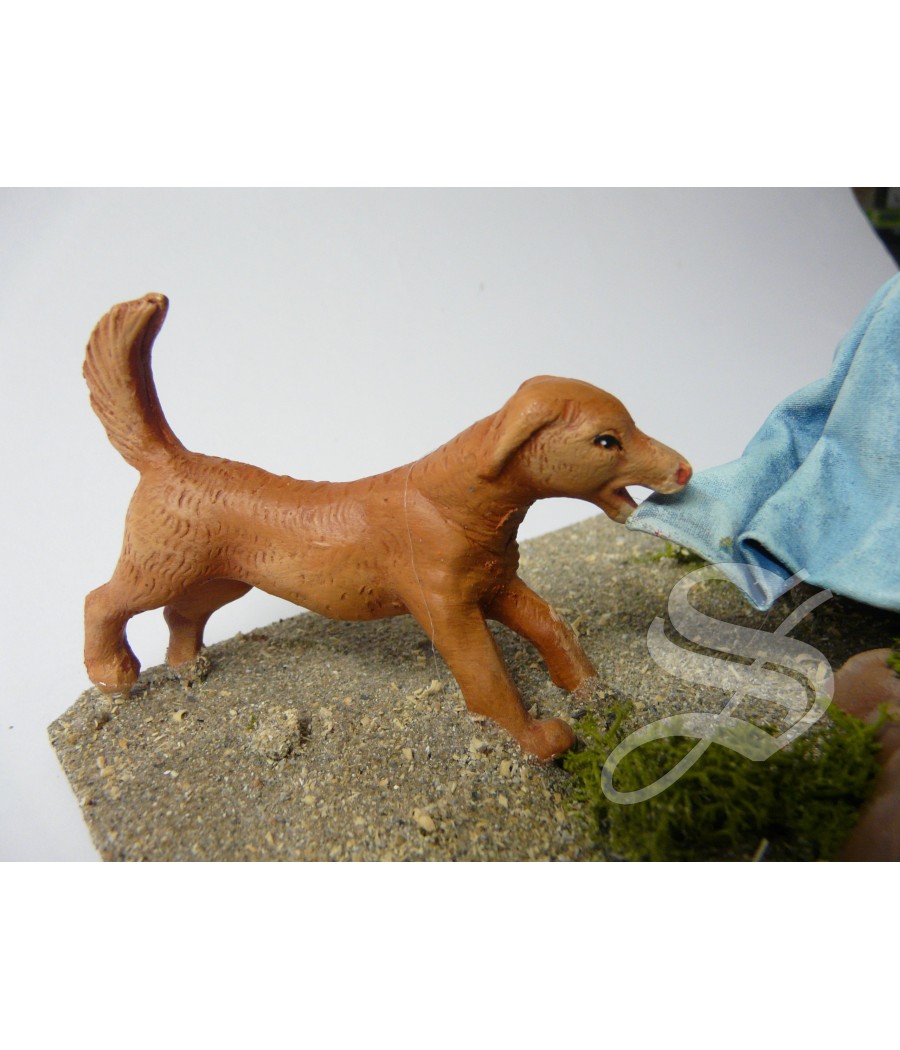 NIÑO CON PERRO. 14 CM