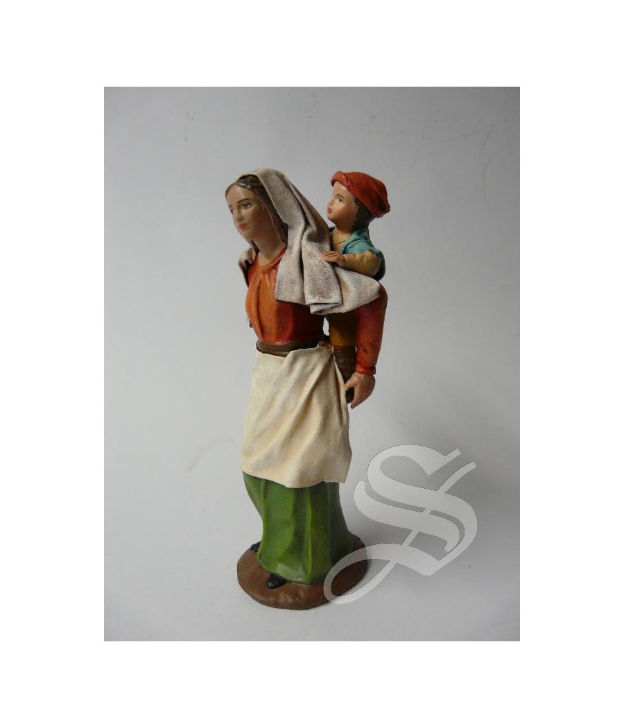PASTORA CON NIÑO. 17CM