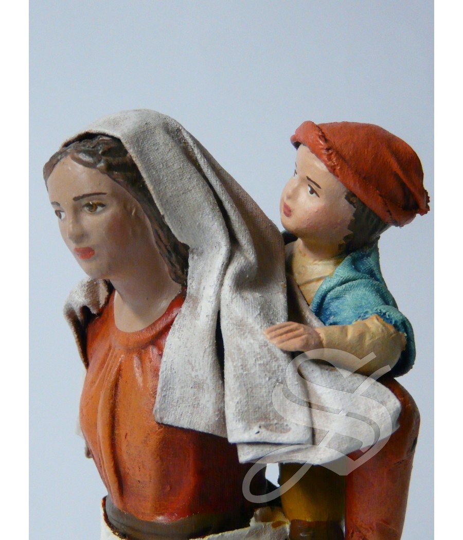 PASTORA CON NIÑO. 17CM