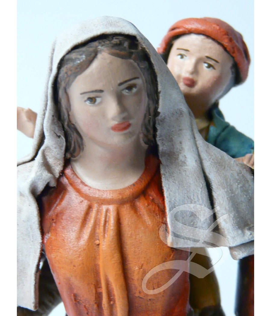 PASTORA CON NIÑO. 17CM
