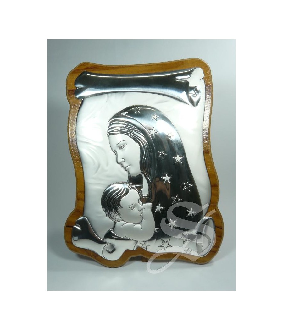 CUADRO OLIVO CON PLATA 19 X 24 CM.