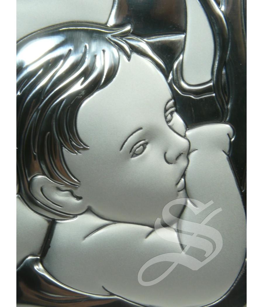 CUADRO OLIVO CON PLATA 19 X 24 CM.