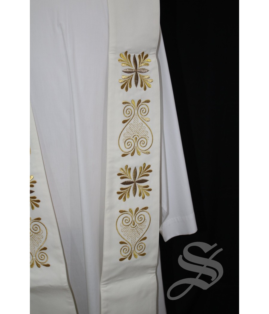 ESTOLA 709 BLANCA HOJAS DORADAS ESPECIAL