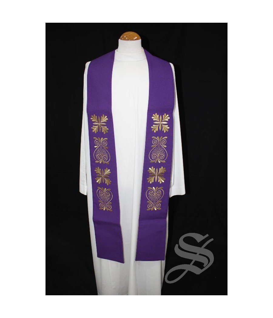 ESTOLA 709 MORADA HOJAS DORADAS ESPECIAL