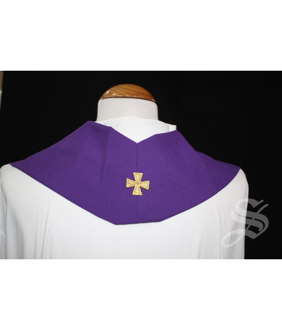 ESTOLA 814 MORADA CRUZ CON ESPIGA DORADA